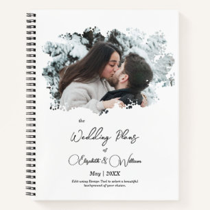 One Photo Overlay Frame Love Couple Wedding Plans Notebook