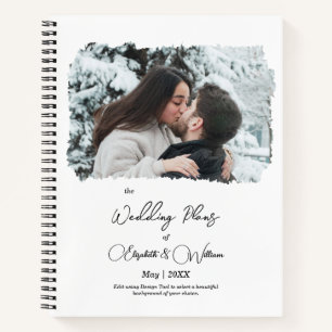 One Photo Overlay Frame Love Couple Wedding Plans Notebook