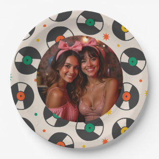 One Photo Retro Party Paper Plate