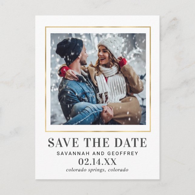 One Photo Wedding Save the Date Postcard (Front)