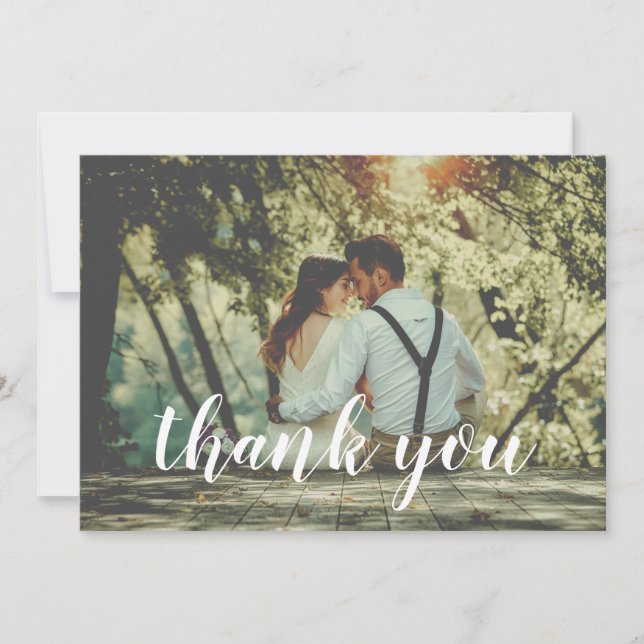 One Photo Wedding Thank You Card (Front)