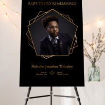 One Photo With Warm-Brown Text Black Memorial