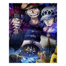 One piece , Law , Luffy and Captain Kid