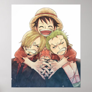 One Piece Luffy Zoro and Sanji Poster