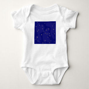 One Piece Sleep Shirtwith Dark Blue Sky with Stars Baby Bodysuit