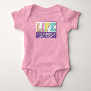 One-piece with a message of life. baby bodysuit