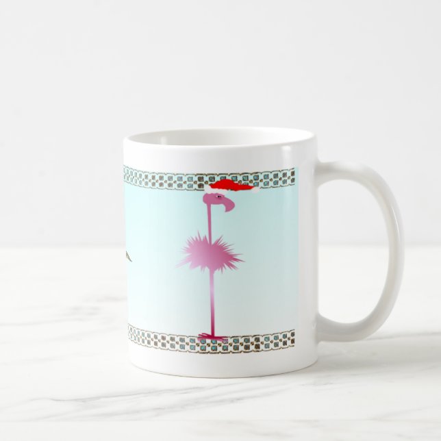 One Pink Christmas Flamingo Coffee Mug (Right)