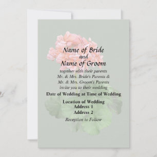 One Pink Geranium Invitation