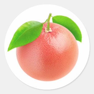 One pink grapefruit classic round sticker