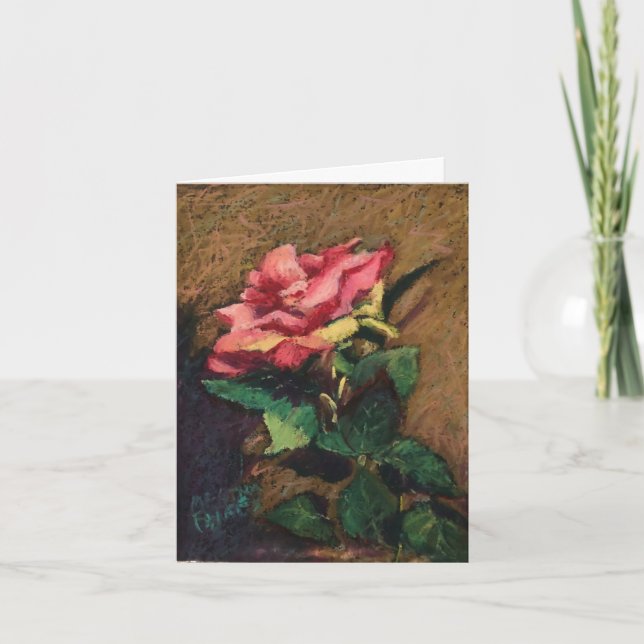 One Pink Rose Card (Front)