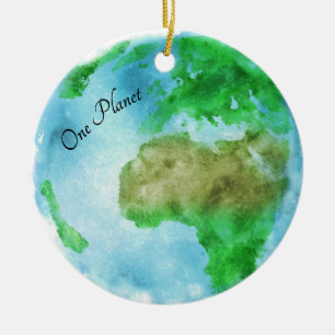 One Planet Bumble Bee Ceramic Custom Ornament