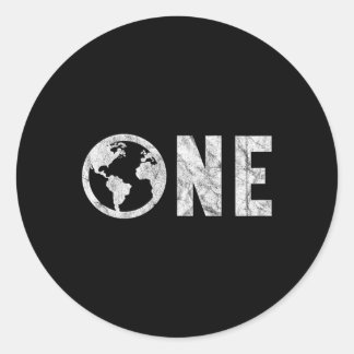 One Planet Earth Day 51st Anniversary Retro Child  Classic Round Sticker