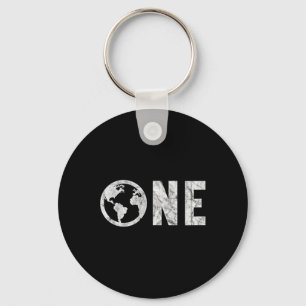 One Planet Earth Day 51st Anniversary Retro Child Key Ring