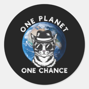 One Planet One Chance Mother Earth Day Men Women K Classic Round Sticker