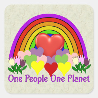 One Planet One People Square Sticker