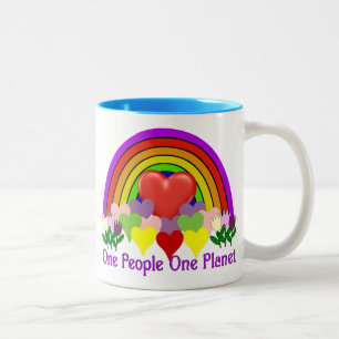 One Planet One People Two-Tone Coffee Mug
