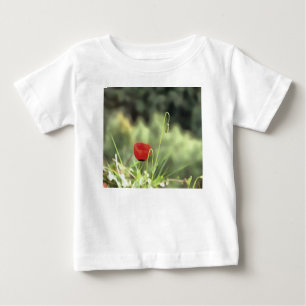 One Poppy Artistic Wildflower Painting Baby T-Shirt