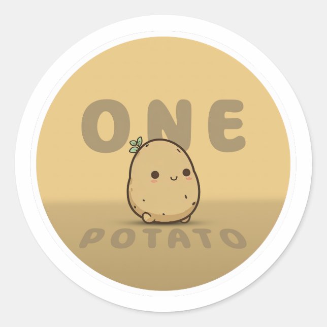 One Potato Classic Round Sticker (Front)