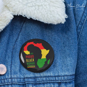 One Proud Black Woman Black History Month Flag 7.5 Cm Round Badge