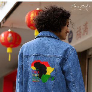 One Proud Black Woman Black History Month Flag Denim Jacket