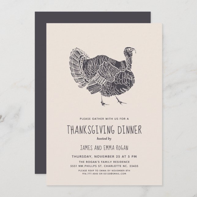 One Proud Turkey | Thanksgiving Party Invitation (Front/Back)