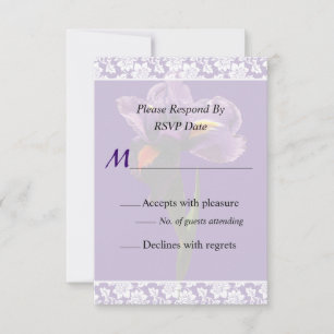 One Purple Iris Wedding Invitation