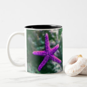 One Purple Starfish Two-Tone Coffee Mug