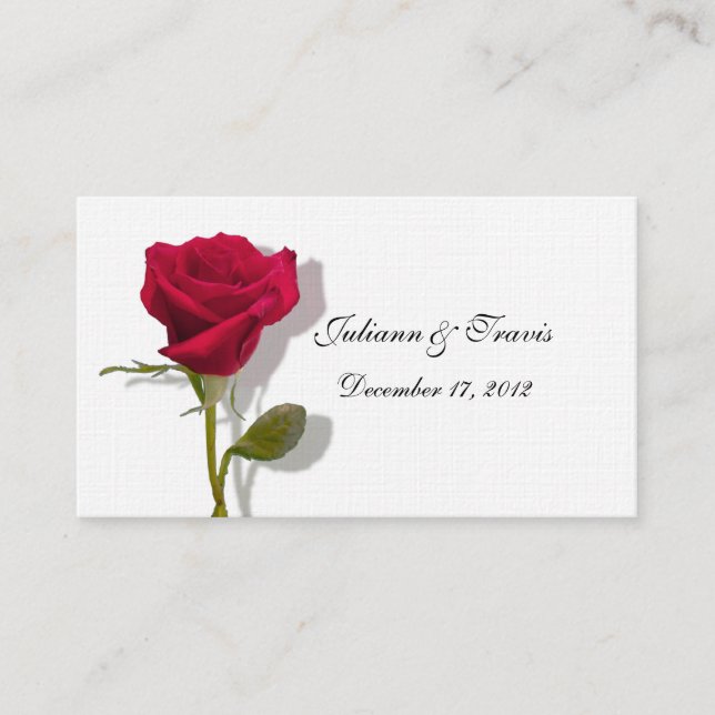 One Red Rose Place Card (Front)
