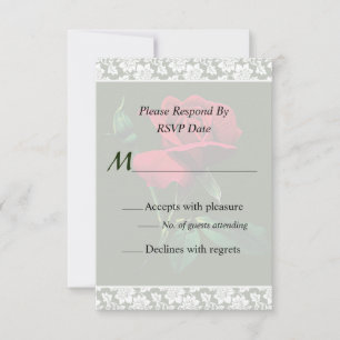 One Red Rosebud Wedding Invitation