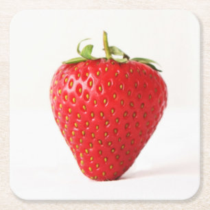 One Red Strawberry coastercnm Square Paper Coaster