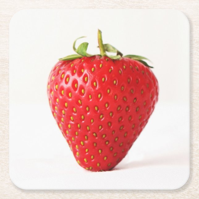 One Red Strawberry coastercnm Square Paper Coaster (Front)