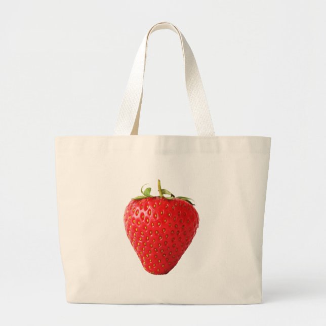 One Red Strawberry jtcna Large Tote Bag (Front)