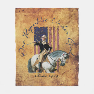 One Republic Under God Washington Numbers14 Fleece Blanket