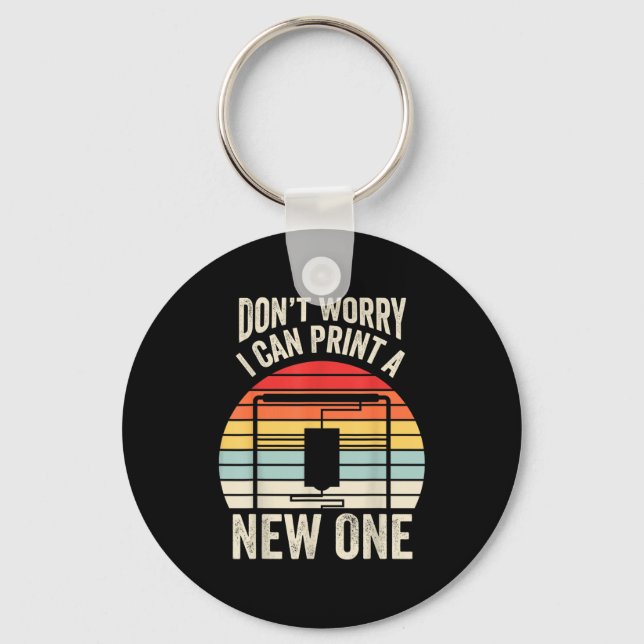 One Retro 3d Printer Can Key Ring (Front)