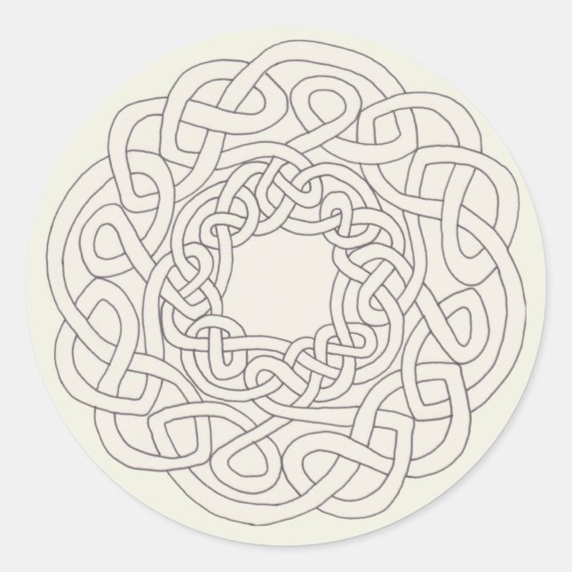 one ribbon celtic knot classic round sticker (Front)