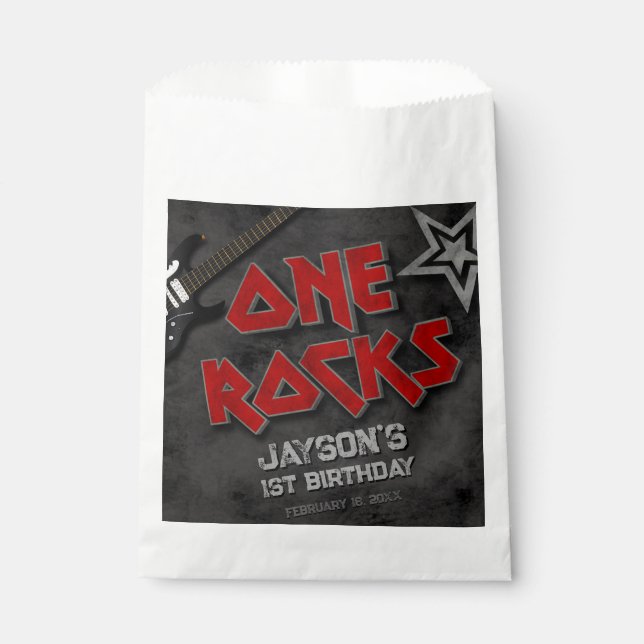 One Rocks - Boy 1st Birthday Favour Bags (Front)