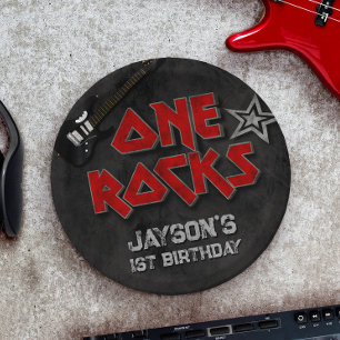 One Rocks - Boy 1st Birthday Paper Plate
