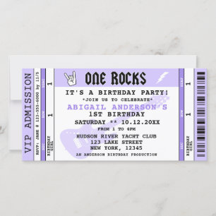 ONE ROCKS CONCERT TICKET 1ST BIRTHDAY INVITATION