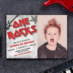 One Rocks with Photo Landscape Invitation