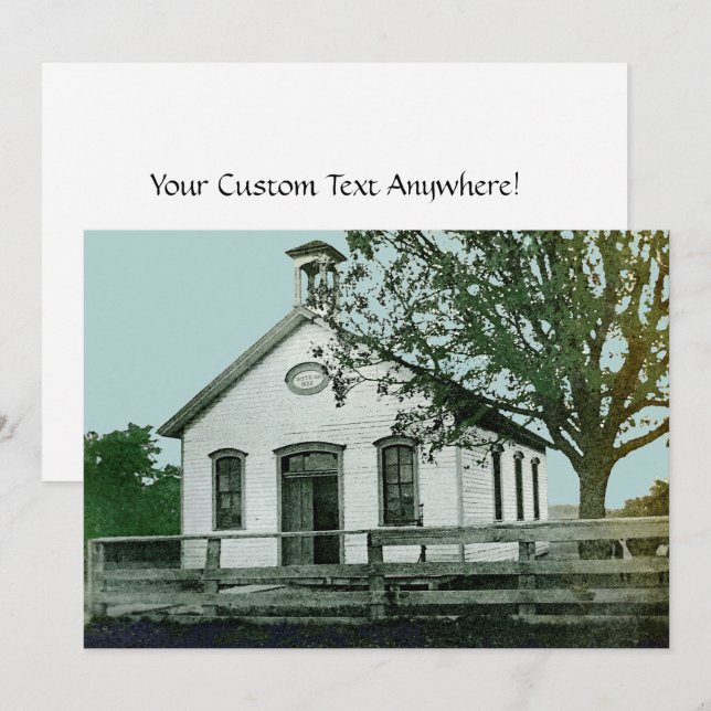 One Room School  schoolhouse vintage Play Event Invitation (Front/Back)