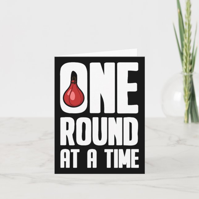 One Round At A Time Boxing Gloves - Boxer  Card (Front)