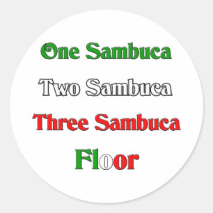 One Sambuca Classic Round Sticker
