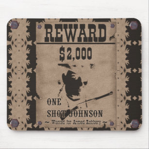 One Shot Johnson Reward Poster. Mouse Mat