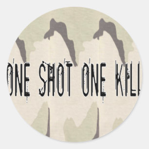 One Shot One Kill Classic Round Sticker