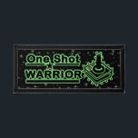 One Shot Warrior Pennant<br><div class="desc">If you love "Old School" video games,  you may like this graphic! great for any mancave wall!</div>