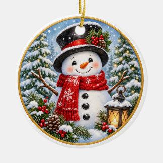 One Side Cute Snowman Winter Christmas Ornament