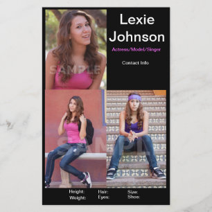 One Side HeadShot Comp Card For Models or Actor