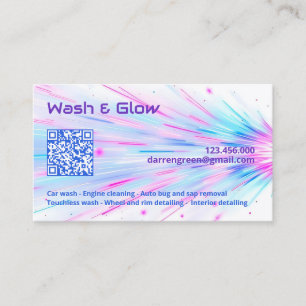 One Sided Car Wash QR Business Card