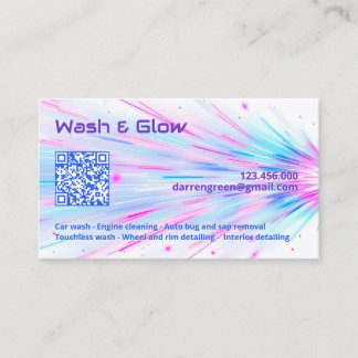 One Sided Car Wash QR Business Card