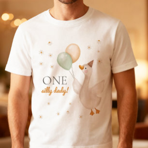 One Silly Dady Goose Spring Party Farm Birthday T-Shirt